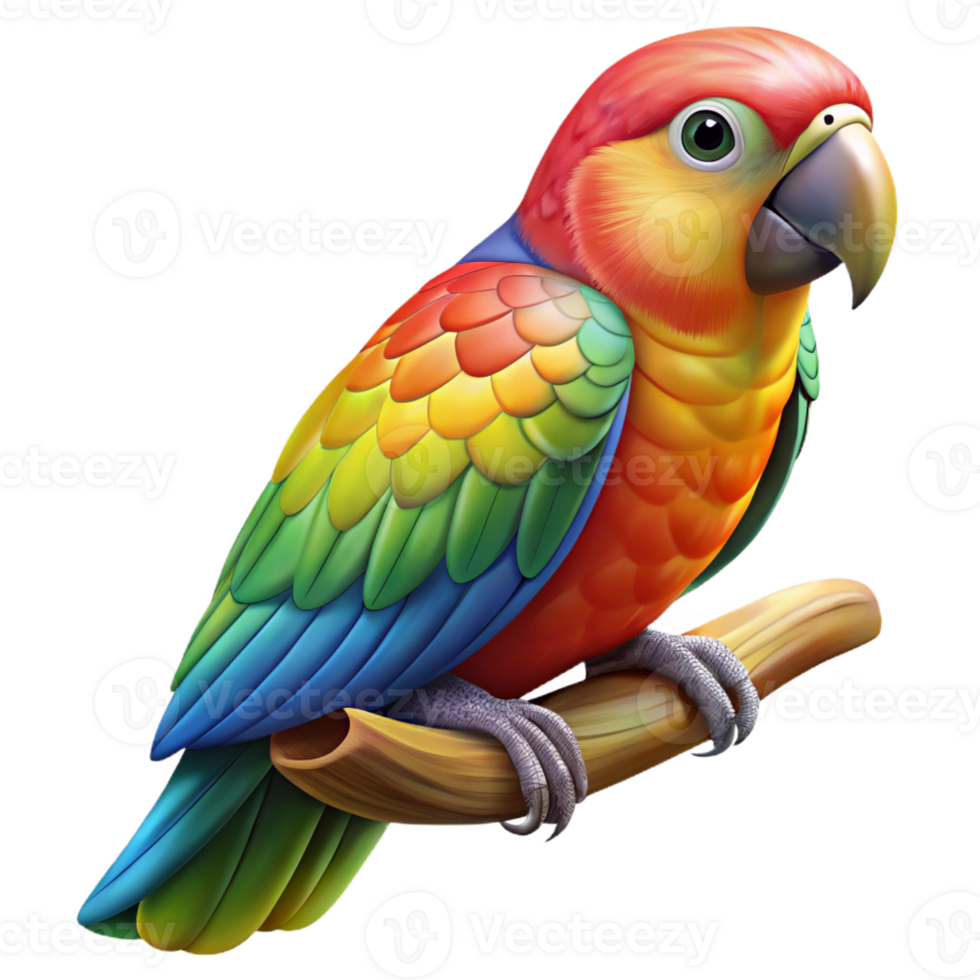 magnificent traditional Portrait of a Vibrant Parrot with Brightly high quality png