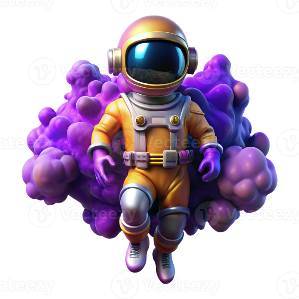 magnificent artistic A Lone Astronaut Clad in a Bioluminescent S 4K png