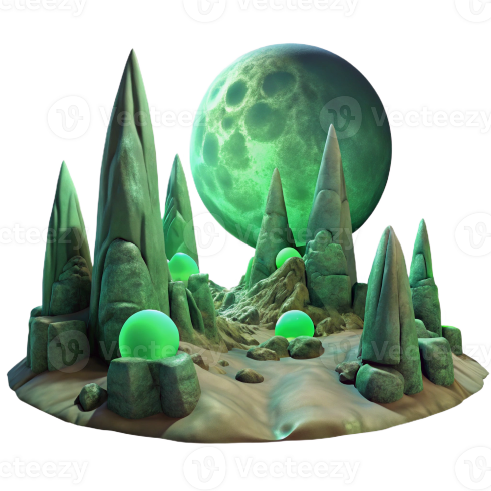 extraordinary abstract A Desolate Alien Landscape with Towering Ro high quality png