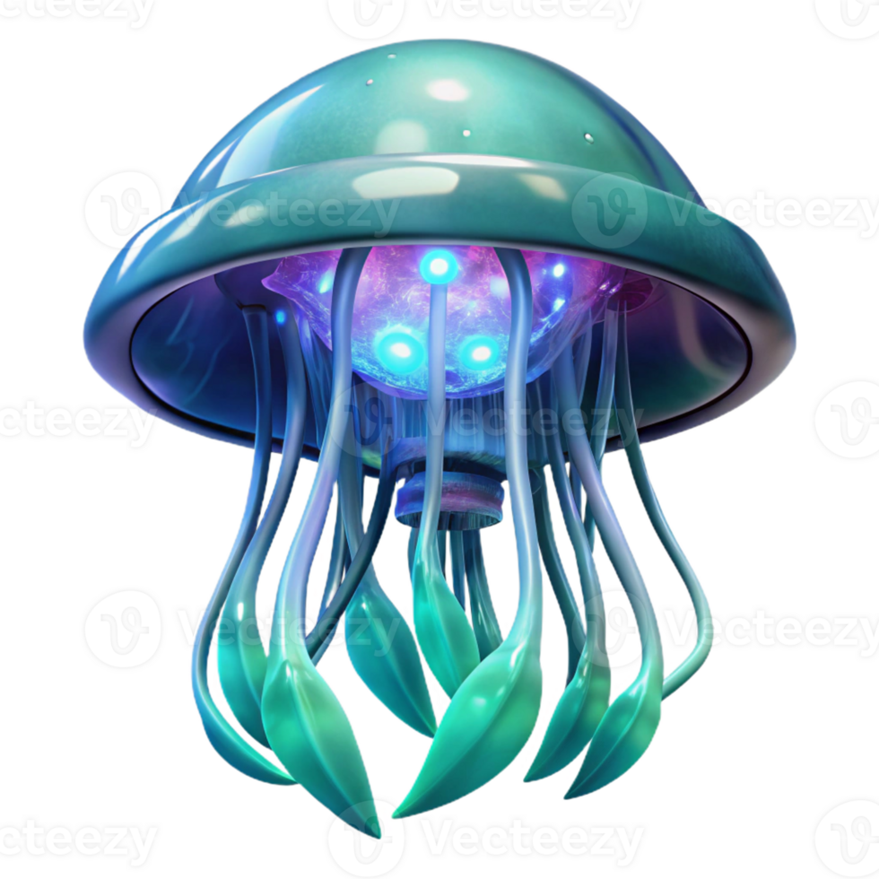 serene rustic A Giant Bioluminescent Jellyfish Floating original png