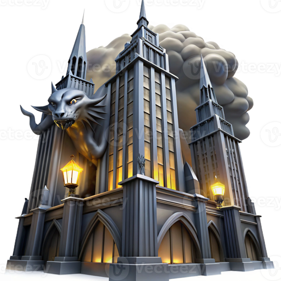 elegant minimalist A Towering Gothic Skyscraper Reaching Into A exclusive png