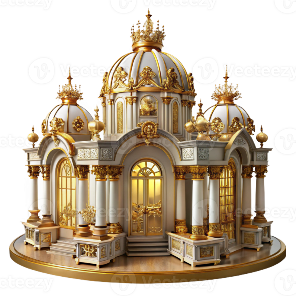 impressive artistic A Grand Baroque Palace with Ornate Gold Deco png