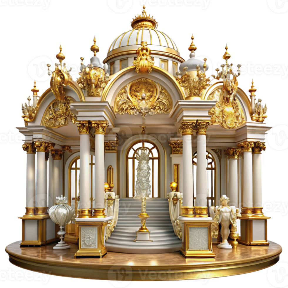 dramatic creative A Grand Baroque Palace with Ornate Gold Deco authentic png