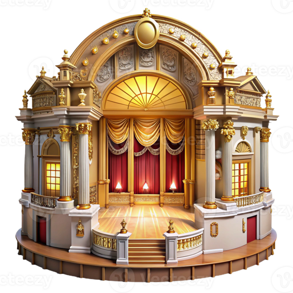 elegant rustic A Grand Victorian Opera House with Ornate Ca high quality png