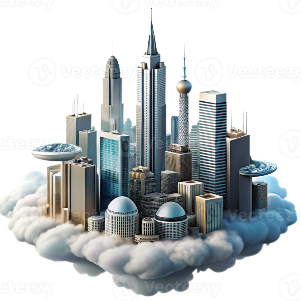 wonderful abstract Futuristic Cityscape Towering Skyscrapers P authentic png