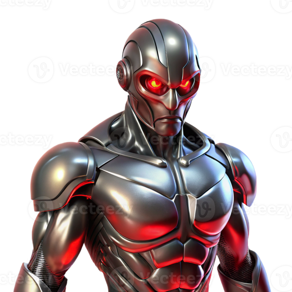 beautiful abstract Cyborg Warrior Intricate Metallic Body Glo png