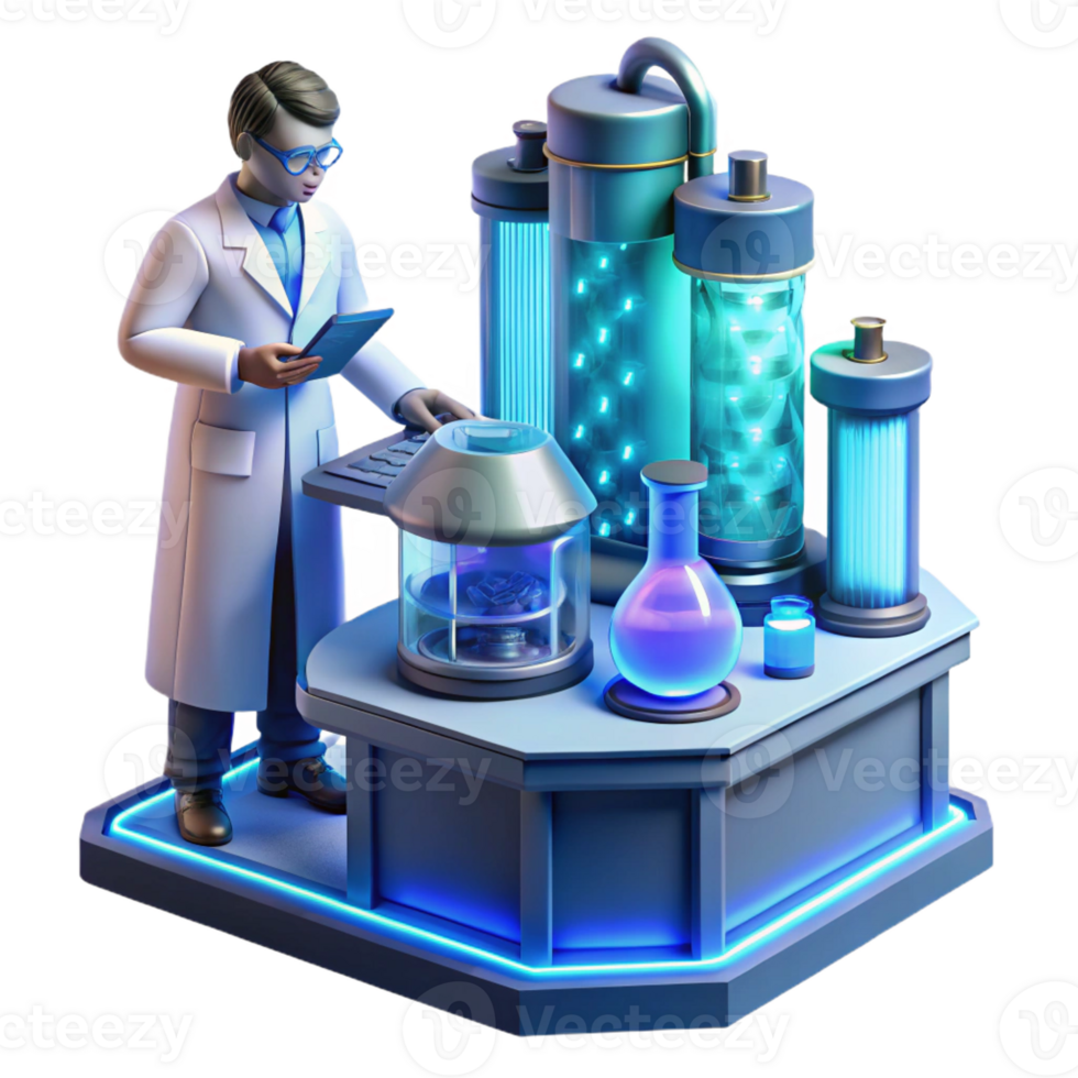 impressive abstract Futuristic Laboratory Filled with Complex M detailed png