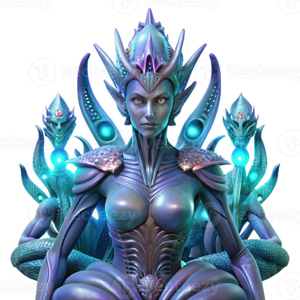 stunning rustic Alien Queen Imposing and Regal Surrounded authentic png