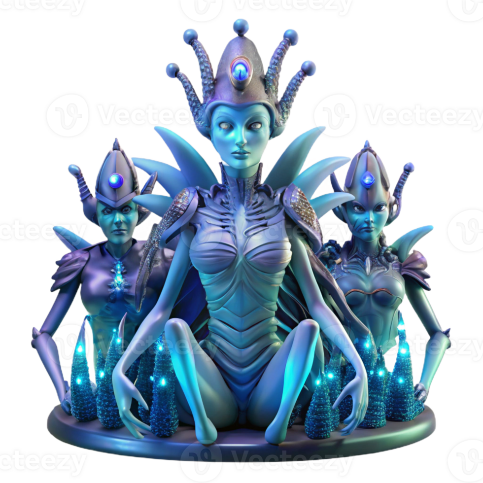 impressive rustic Alien Queen Imposing and Regal Surrounded genuine png