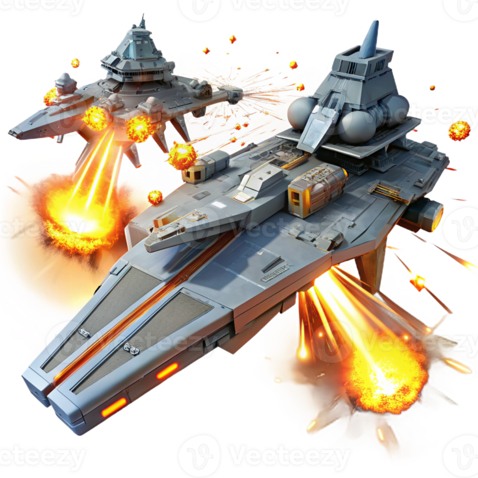 impressive traditional Space Battle Two Capital Ships Exchanging original png