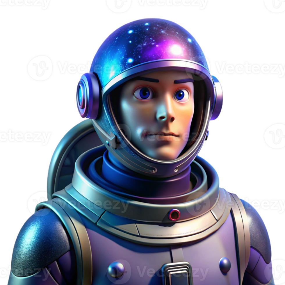 serene vintage Portrait of a Futuristic Astronaut in a Sp premium png