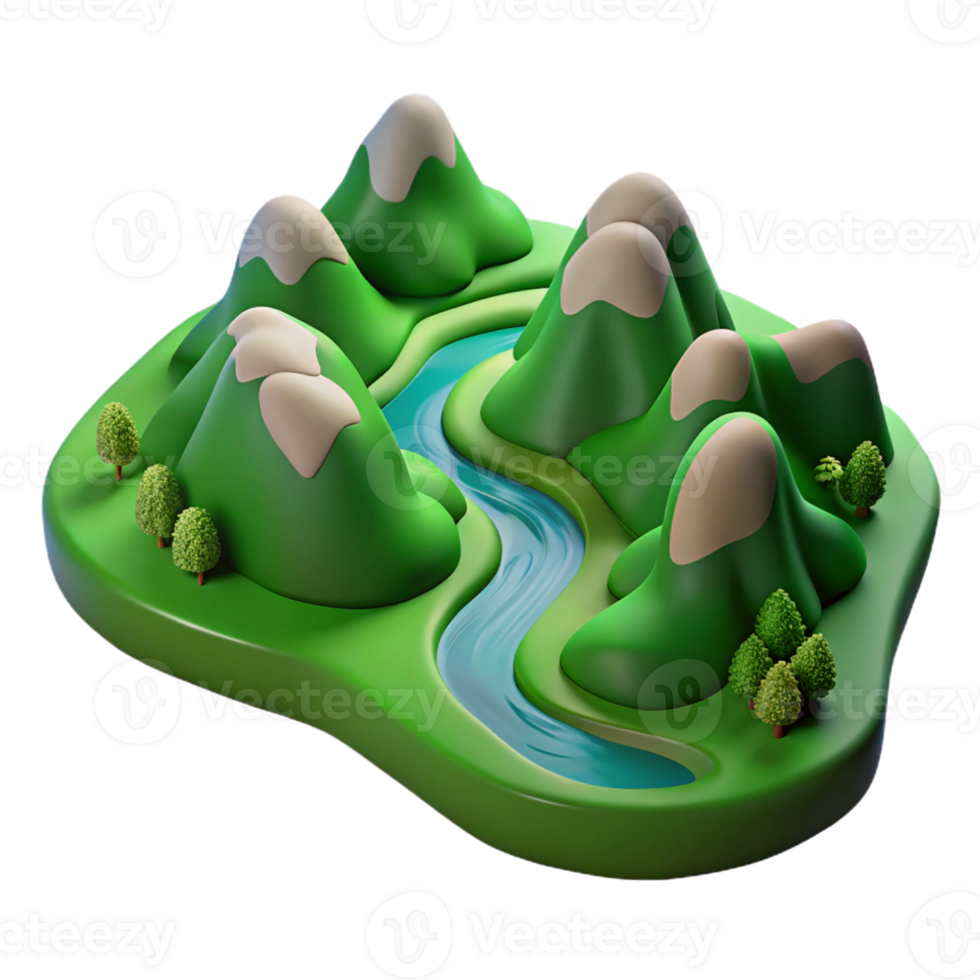 impressive rustic A Lush Green Valley with a Meandering River genuine png