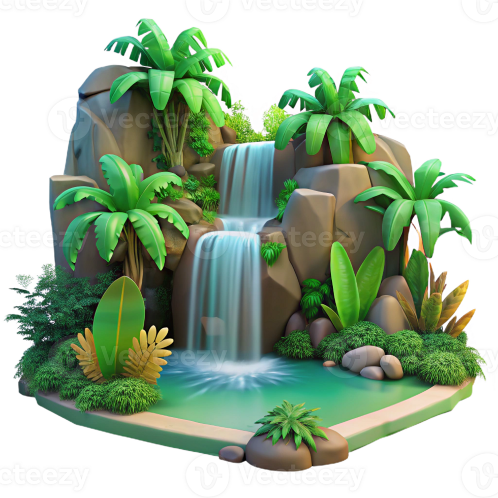 elegant traditional A Lush Tropical Rainforest with a Hidden exclusive png
