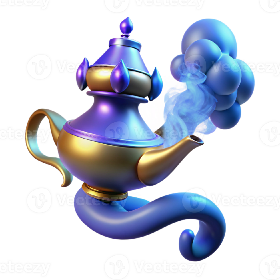 elegant abstract A Powerful Djinn Emerging from a Lamp Smok authentic png