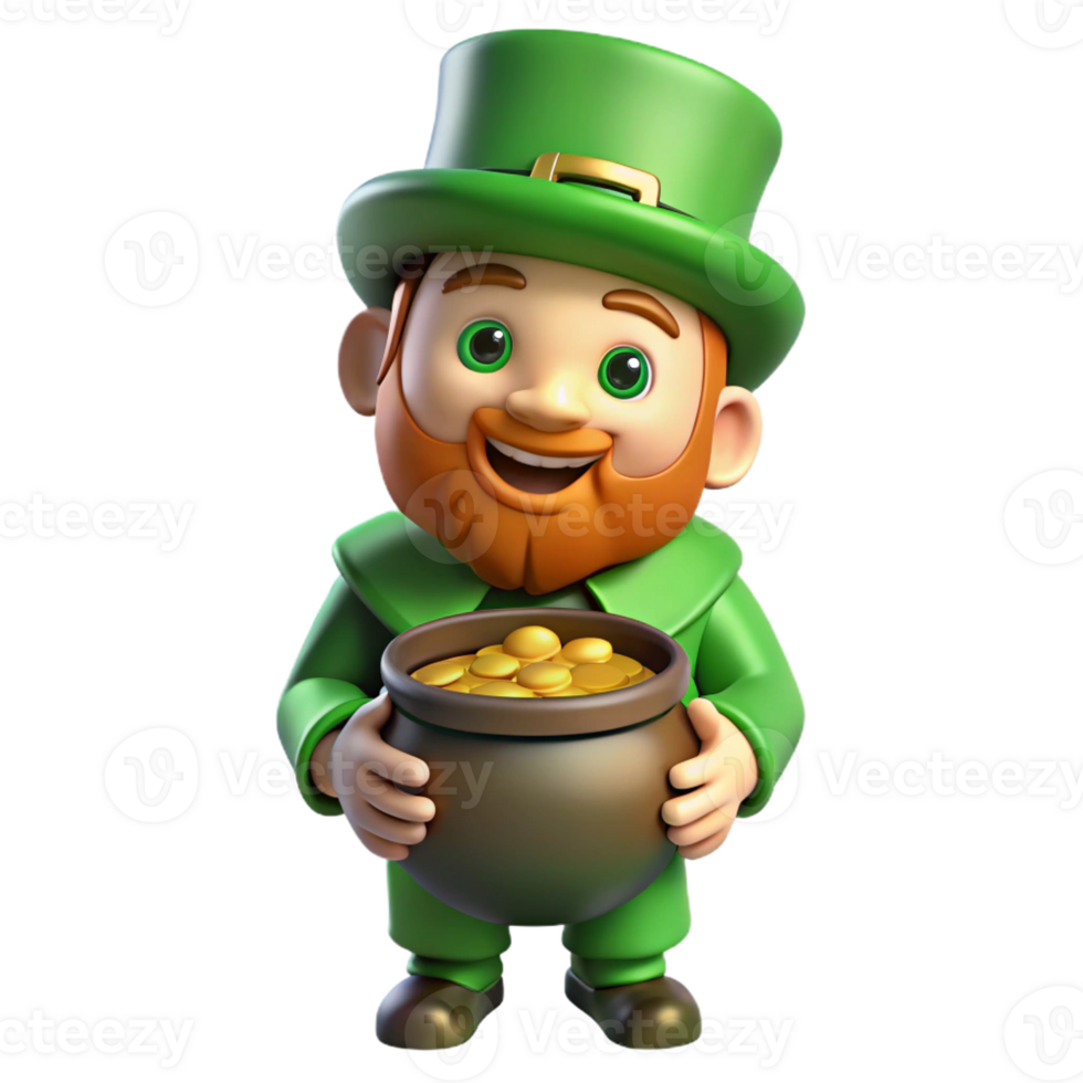 beautiful classic A Mischievous Leprechaun Hiding a Pot of G professional png