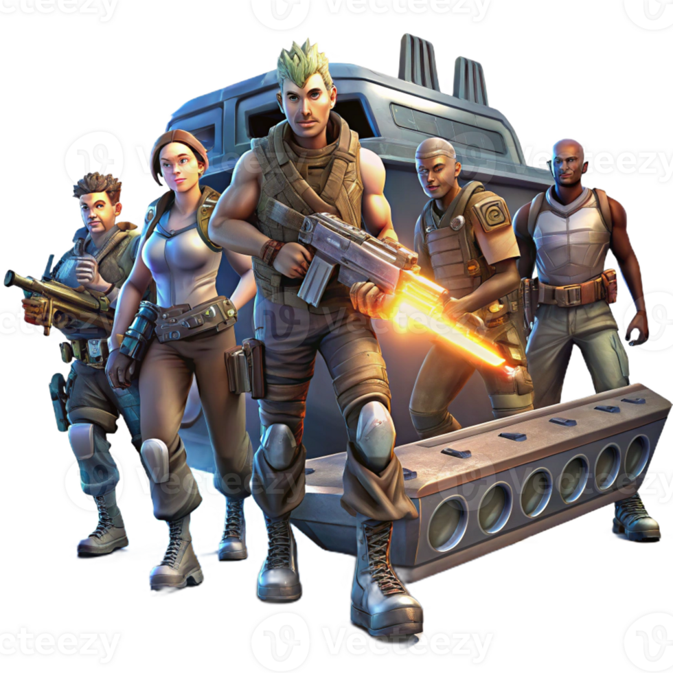 dramatic contemporary A Group of Space Pirates Armed with Laser P authentic png