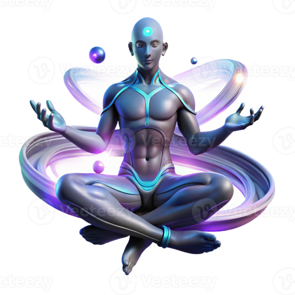 elegant minimalist A Powerful Psychic Being Levitating in A genuine png