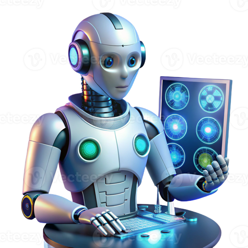 stunning abstract A Highly Advanced Humanoid Robot with In authentic png