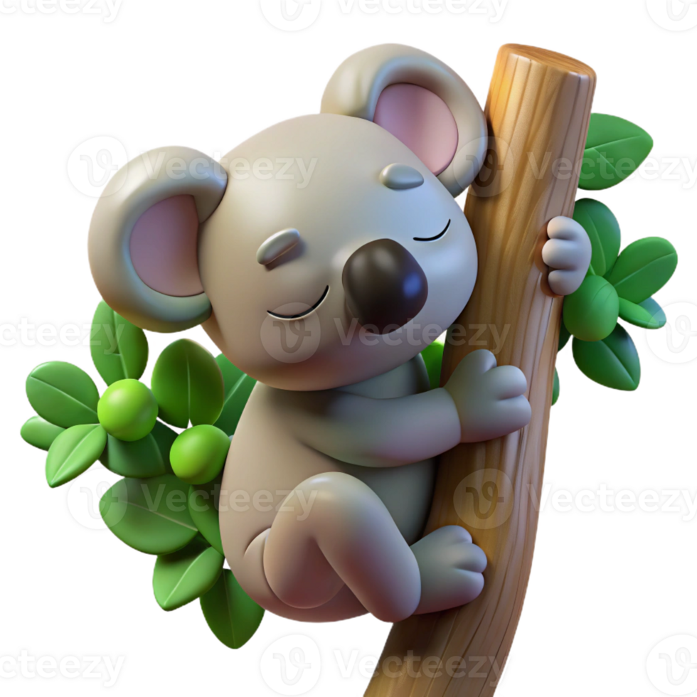 magnificent traditional A Sleepy Koala Clinging to a Eucalyptus Tre exclusive png