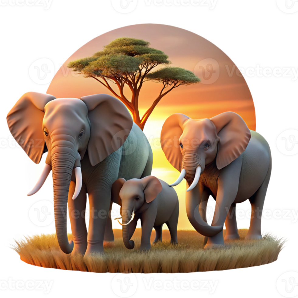 stunning rustic A Family of Elephants Walking Through The exclusive png