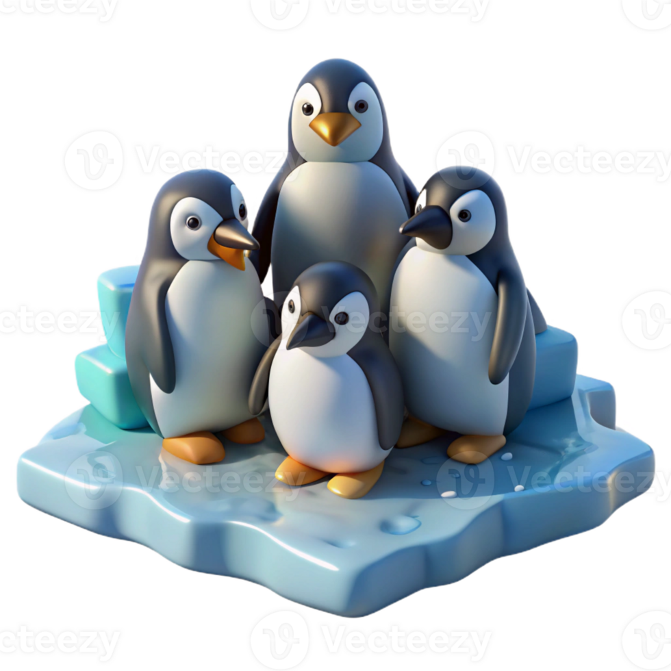 serene artistic Penguin Huddle on Ice exclusive png