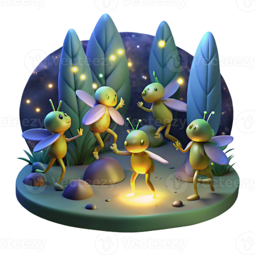 elegant creative Fireflies Dancing in the Dark exclusive png
