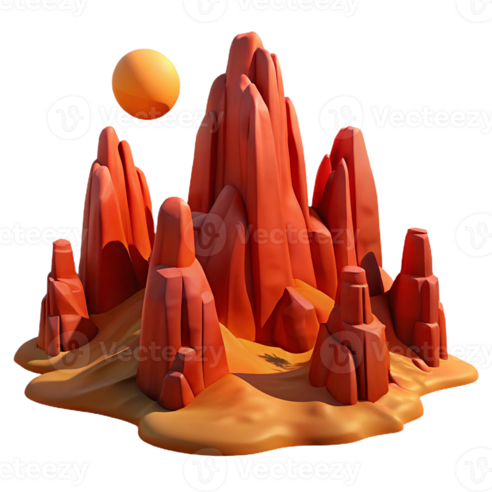 serene traditional A Desert Landscape with Towering Red Rock F genuine png