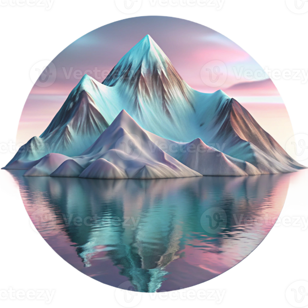 magnificent abstract A Frozen Lake Reflecting a Snow Covered M original png