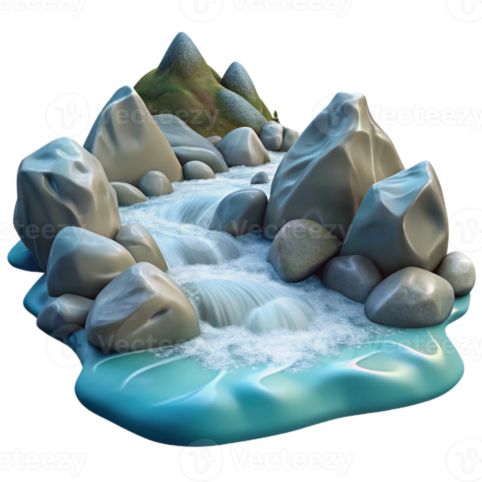 beautiful classic A Crystal Clear Mountain Stream Flowing Ove original png