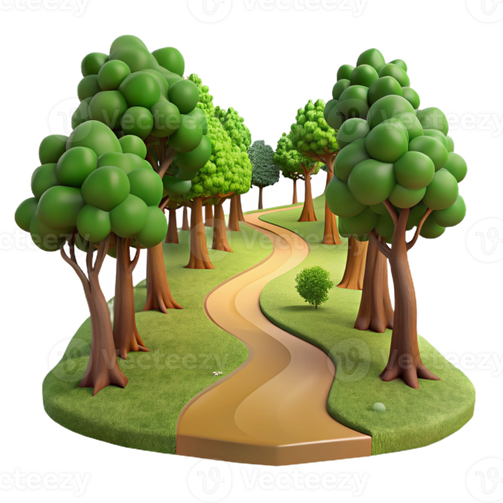 stunning artistic A Winding Dirt Road Leading Through a Dens high resolution png