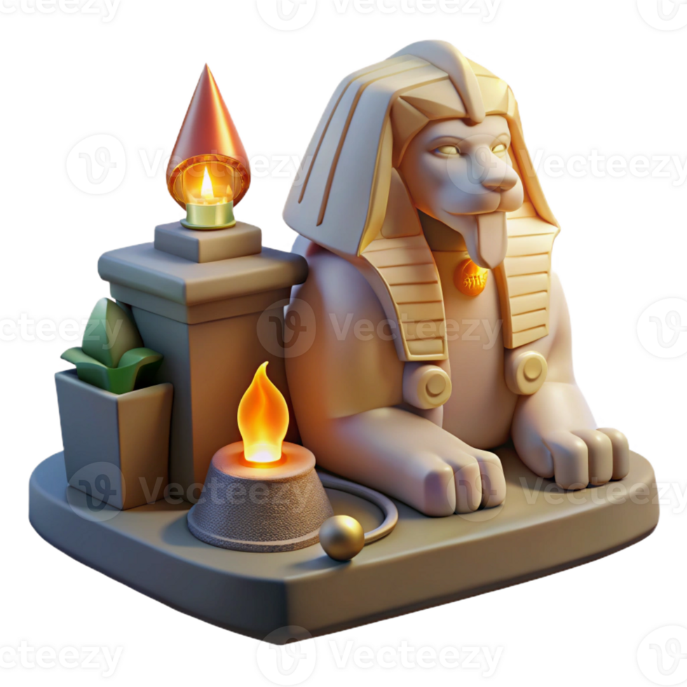 extraordinary artistic A Mysterious Sphinx with the Body of a Lion authentic png
