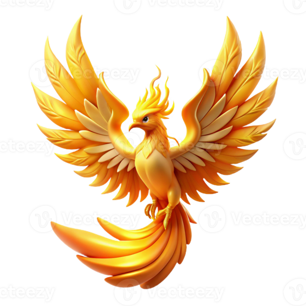 elegant vintage A Celestial Phoenix with Feathers of Pure 4K png