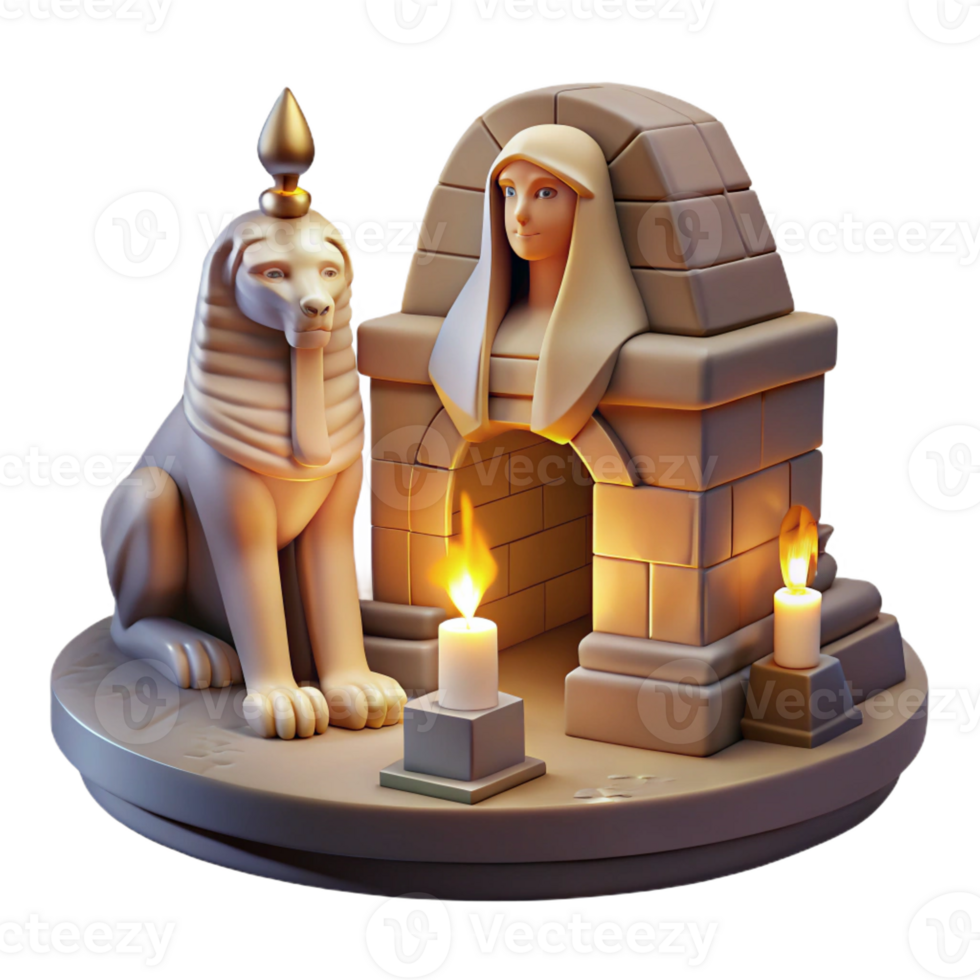 beautiful contemporary A Mysterious Sphinx with the Body of a Lion 4K png
