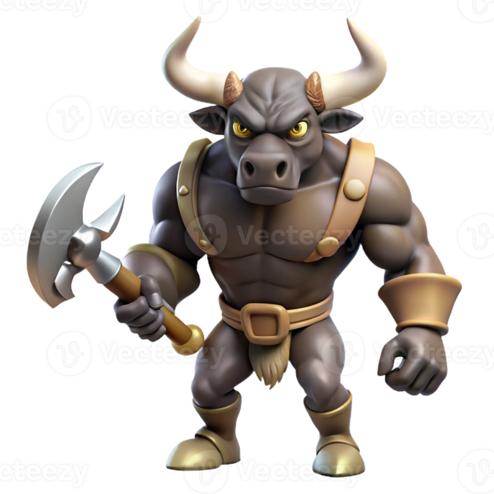 magnificent traditional Minotaur with Bull's Head authentic png