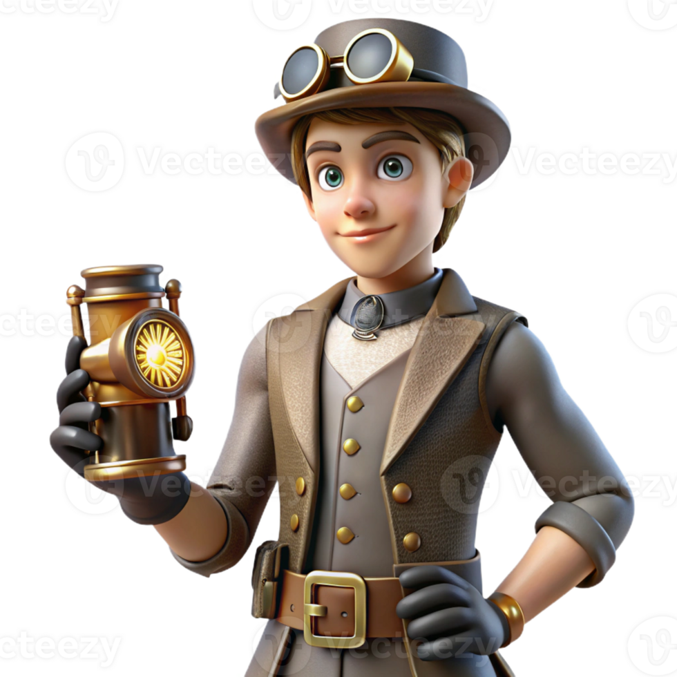 dramatic minimalist Victorian Time Traveler premium png