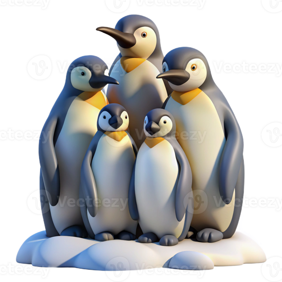 dramatic traditional A Group of Emperor Penguins Huddled Togeth professional png