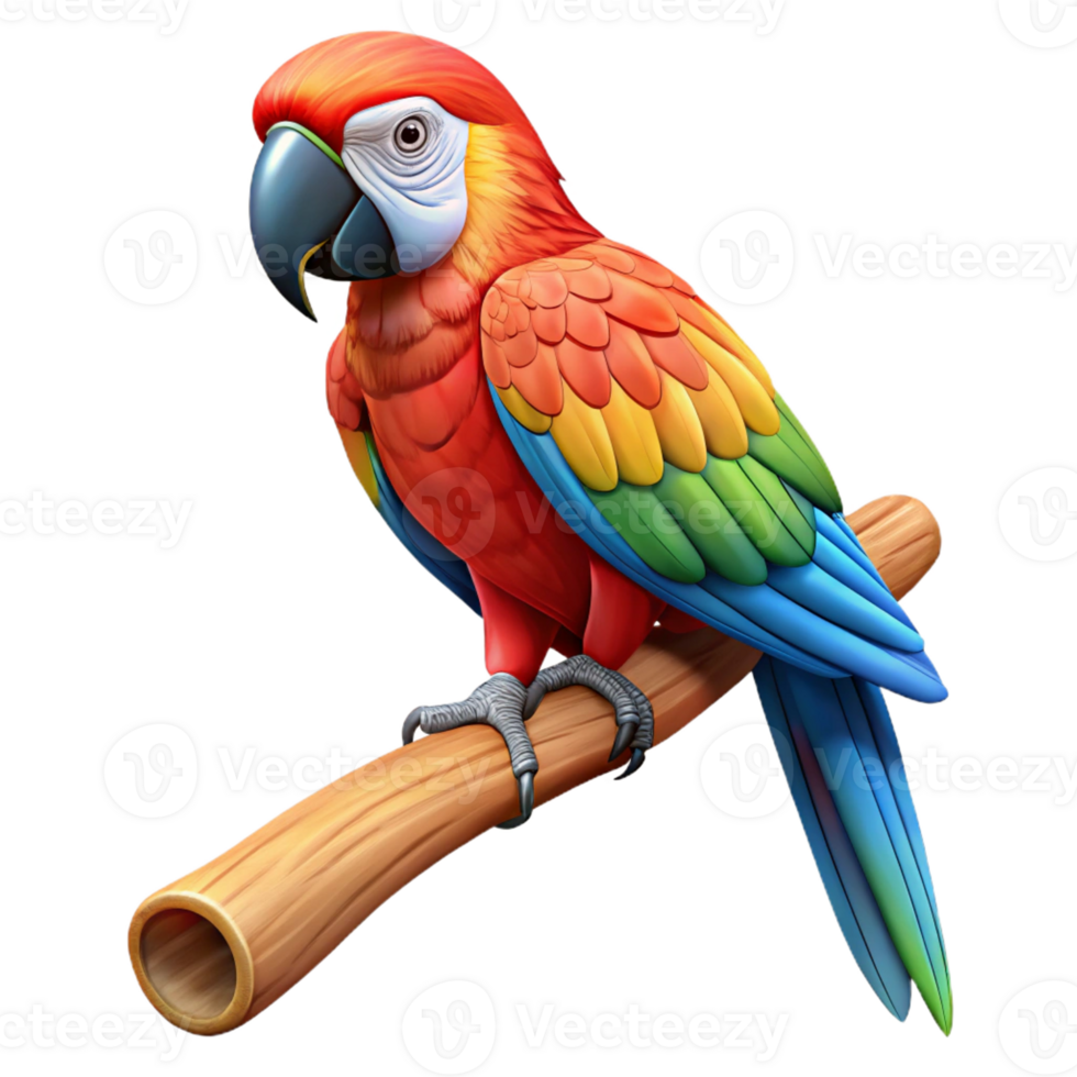 magnificent abstract A Colorful Macaw Perched on a Branch Vibra high quality png
