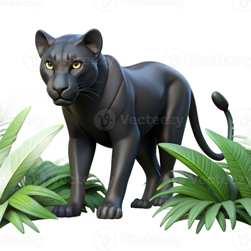 wonderful classic A Sleek Black Panther Prowling Through The detailed png