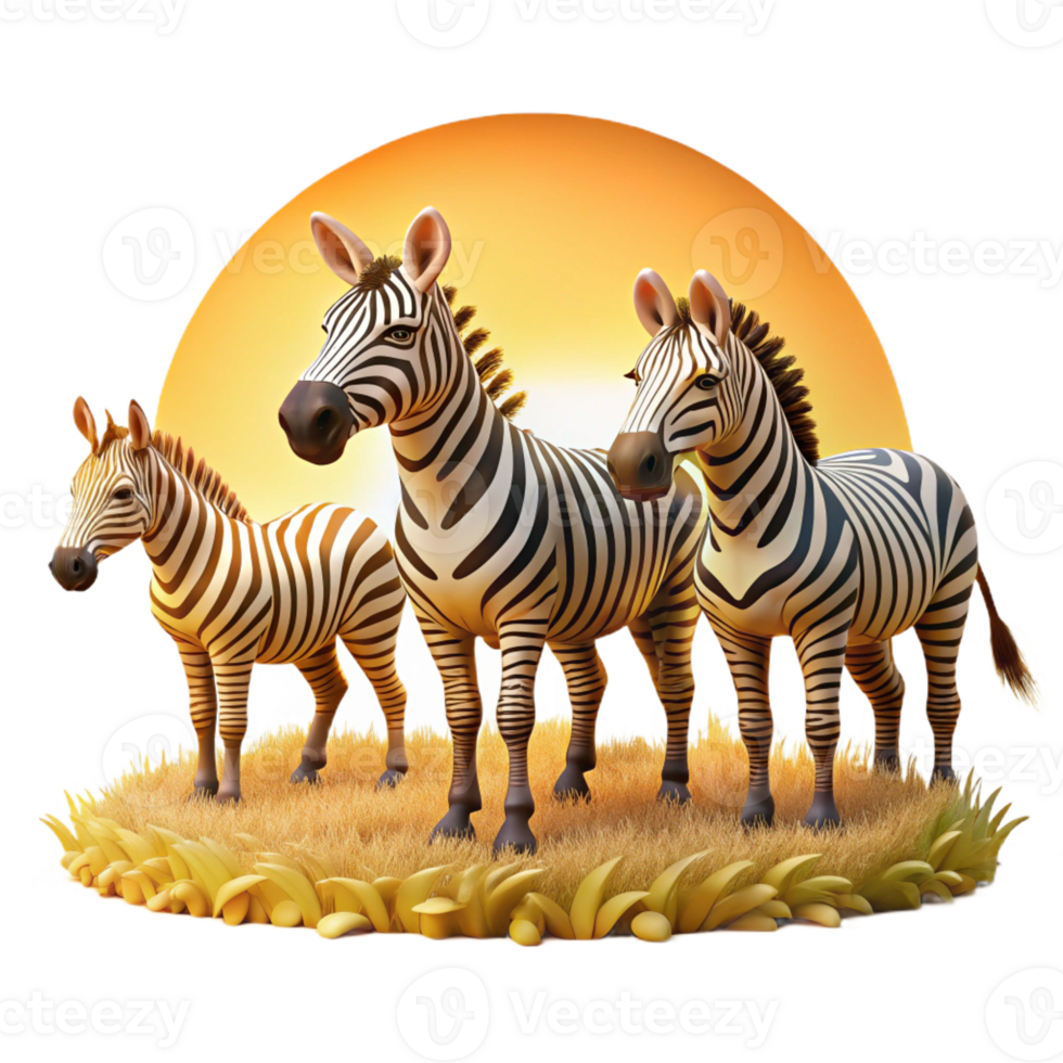 extraordinary artistic A Group of Zebras Grazing on the African S 4K png