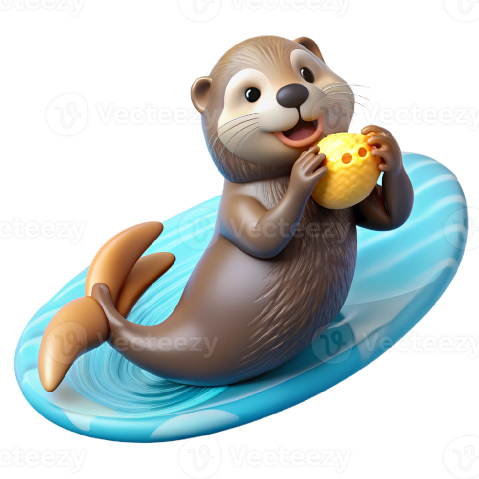magnificent modern A Playful Sea Otter Floating on Its Back high resolution png