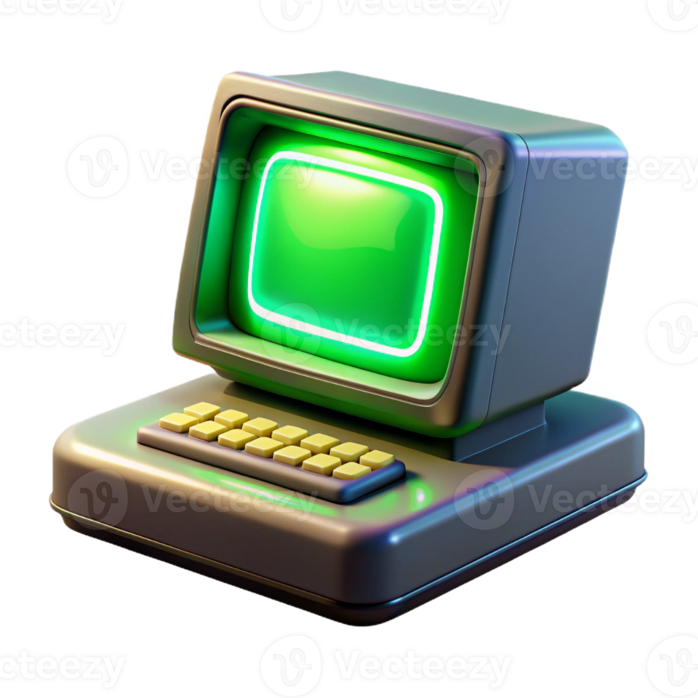 dramatic abstract A Vintage Computer Terminal Displaying Cryp professional png