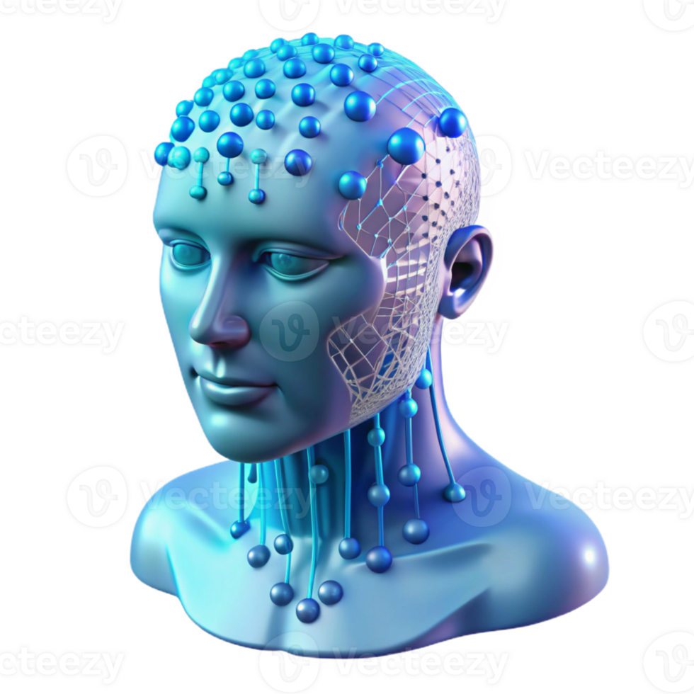 vibrant modern A Transparent Human Head Filled with Bina premium png