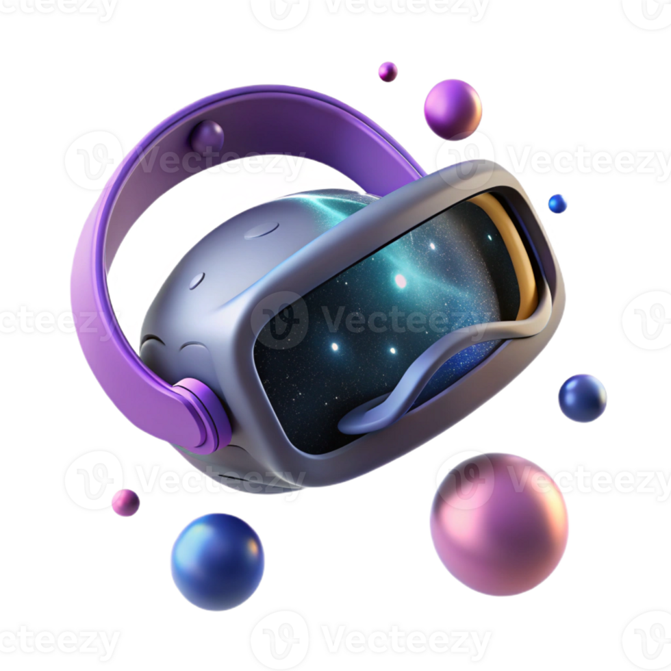 magnificent vintage A Virtual Reality Headset Floating in Spa genuine png