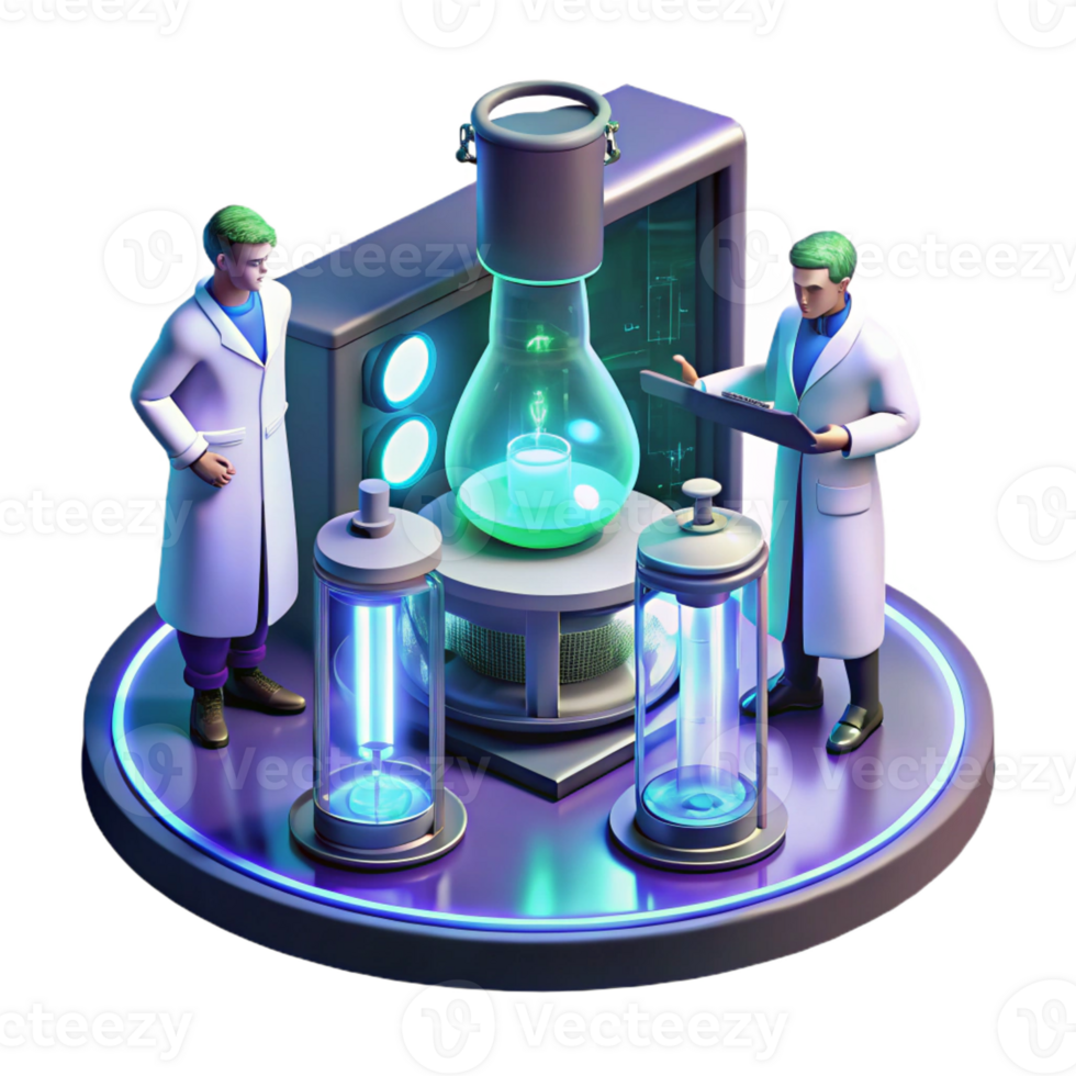 serene modern A Futuristic Laboratory Filled with Glowi exclusive png
