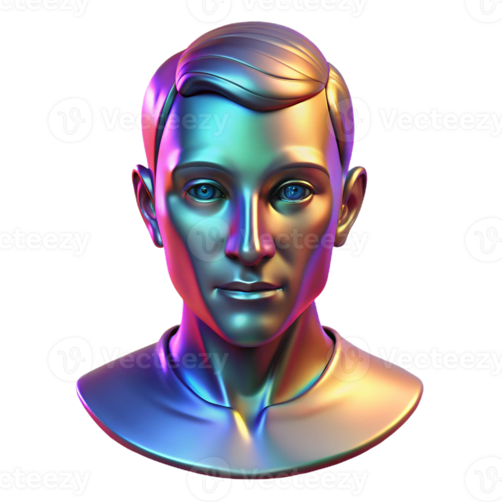 dramatic abstract A Holographic Projection of a Human Face D genuine png