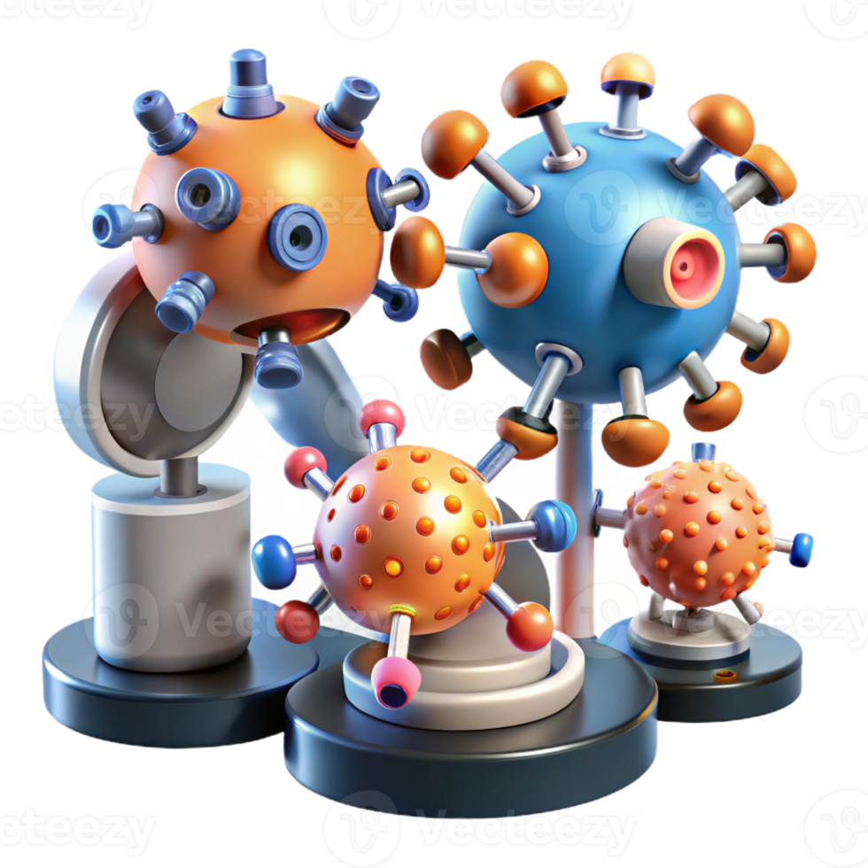 impressive rustic A Group of Nanobots Assembling a Microscop professional png