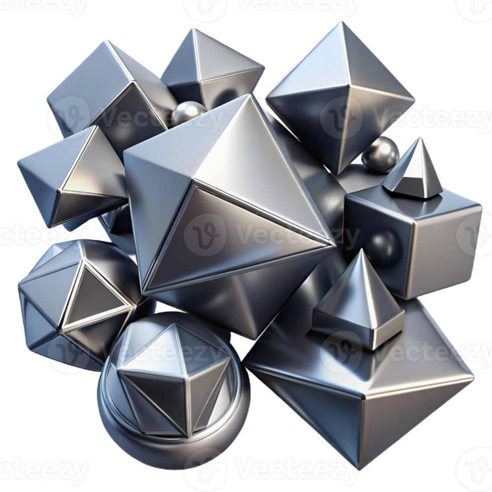 magnificent vintage A Field of Geometric Shapes Rendered In exclusive png