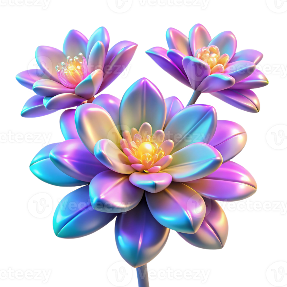 elegant traditional A Field of Abstract Flowers with Iridescen authentic png