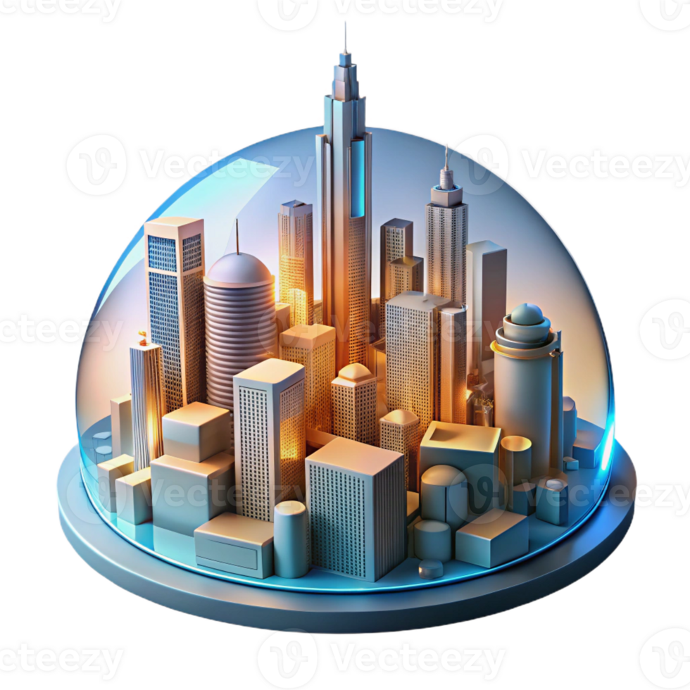 vibrant minimalist An Abstract Representation of a City Skyl detailed png
