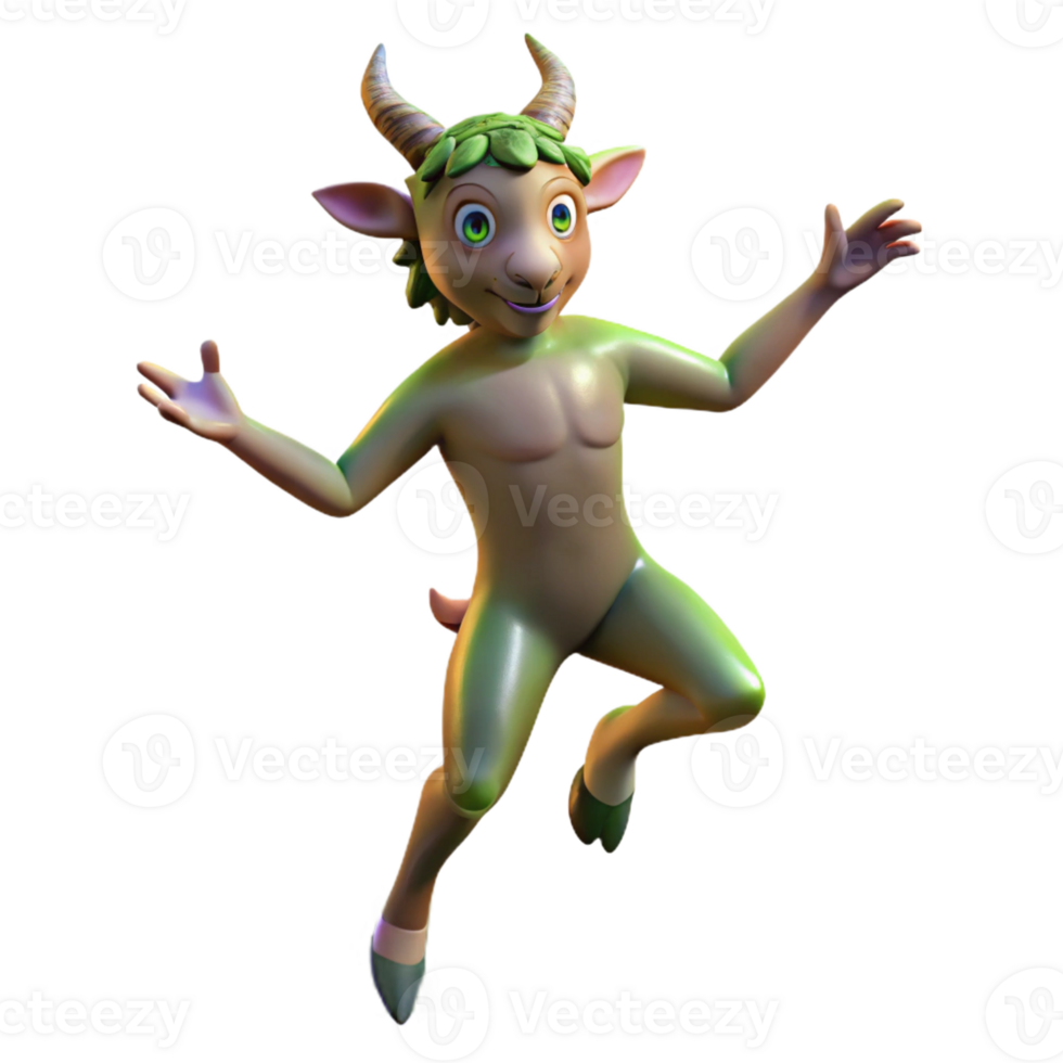 elegant artistic A Playful Satyr Dancing in a Sunlit Forest genuine png